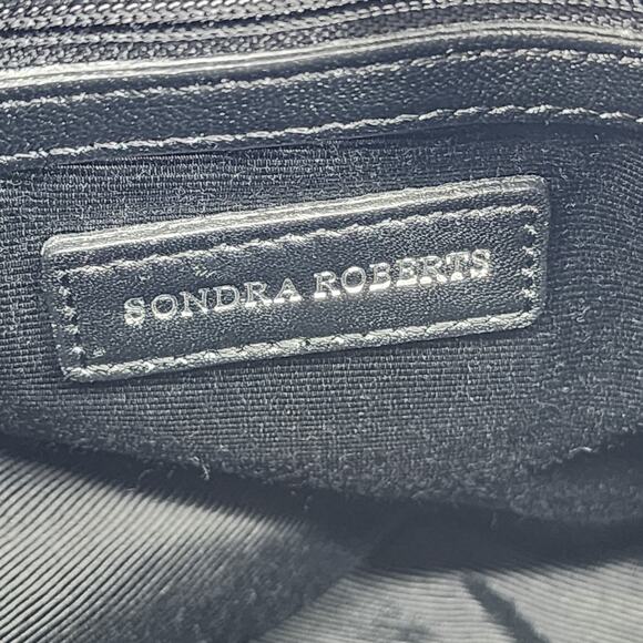 Sondra Roberts Large Black and Brown Zipper Shoulder Handbag Purse - Picture 4 of 8